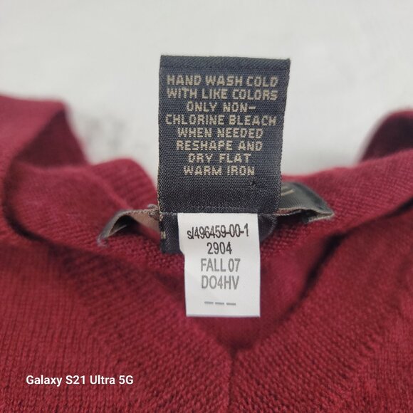 Banana Republic sweater 100%‎ merino wool men's size XL burgundy wine diamonds - Picture 3 of 10